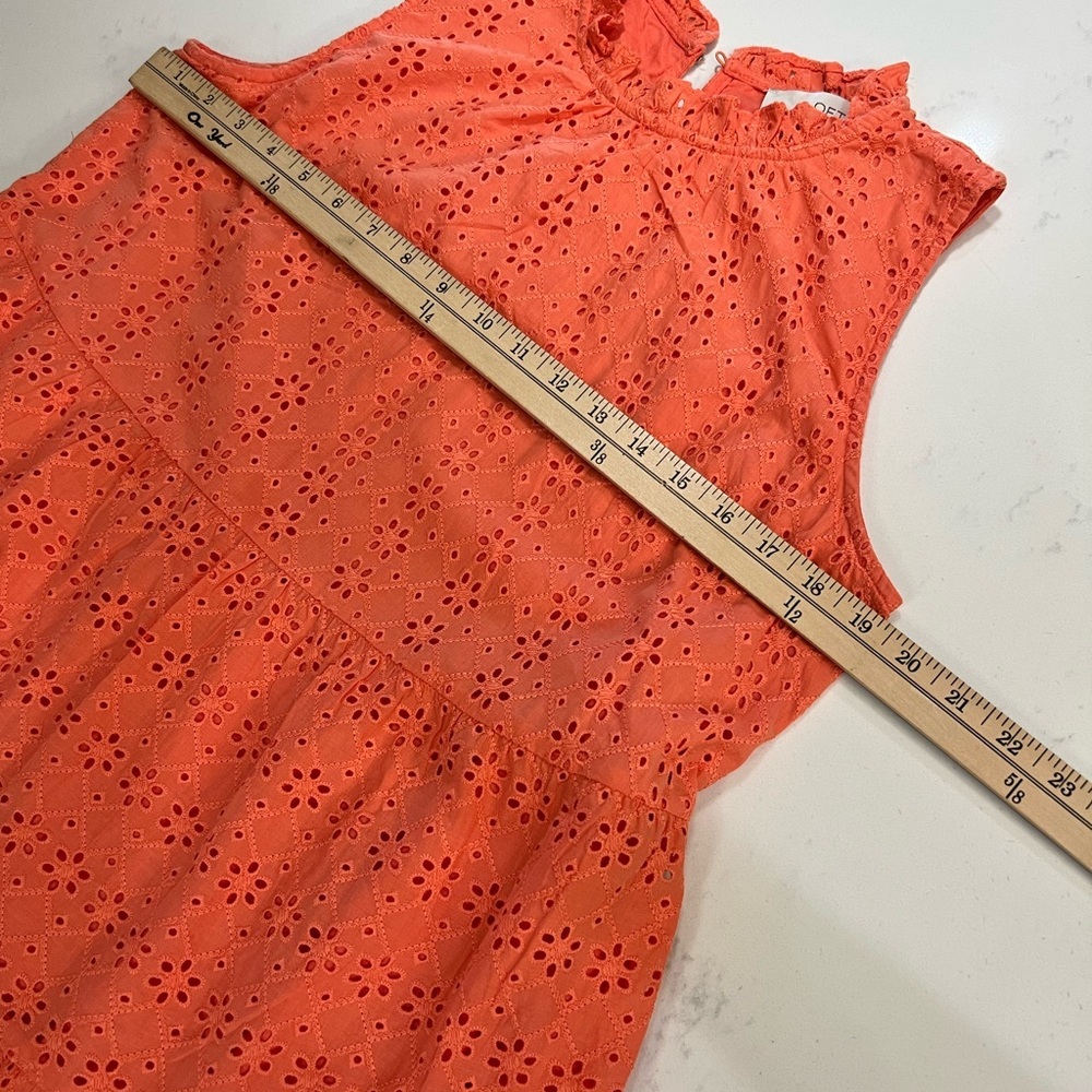 LOFT Coral Eyelet Mini Dress - Picture 11 of 11